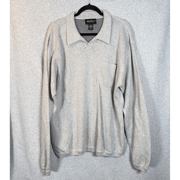 Eddie Bauer Other - Eddie Bauer Sweatshirt Men's XL Tall Vintage Collared Gray Cotton Pullover